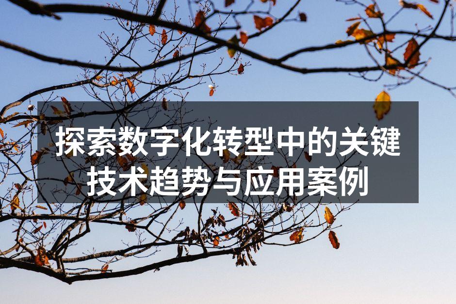 探索数字化转型中的关键技术趋势与应用案例